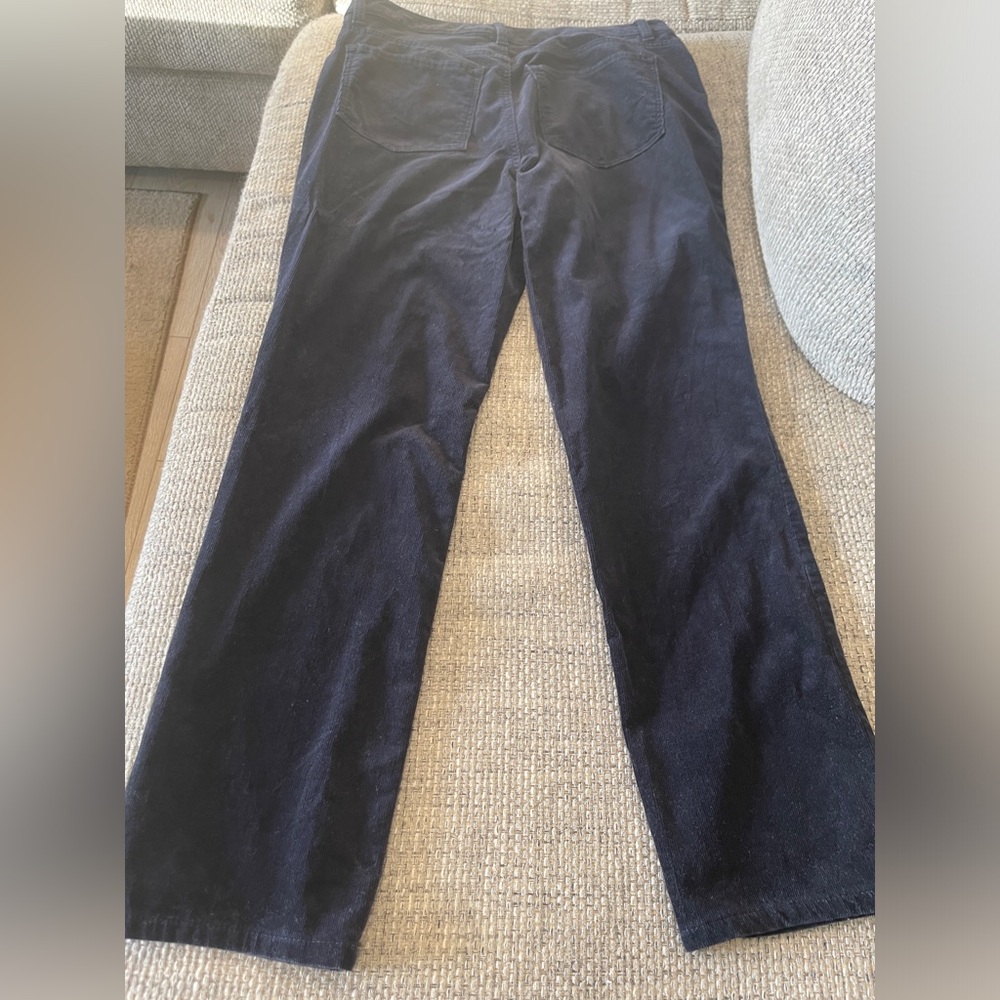 Talbots Navy Blue Corduroy High Rise Straight Leg Pants Women’s 8P Academia - Picture 3 of 13